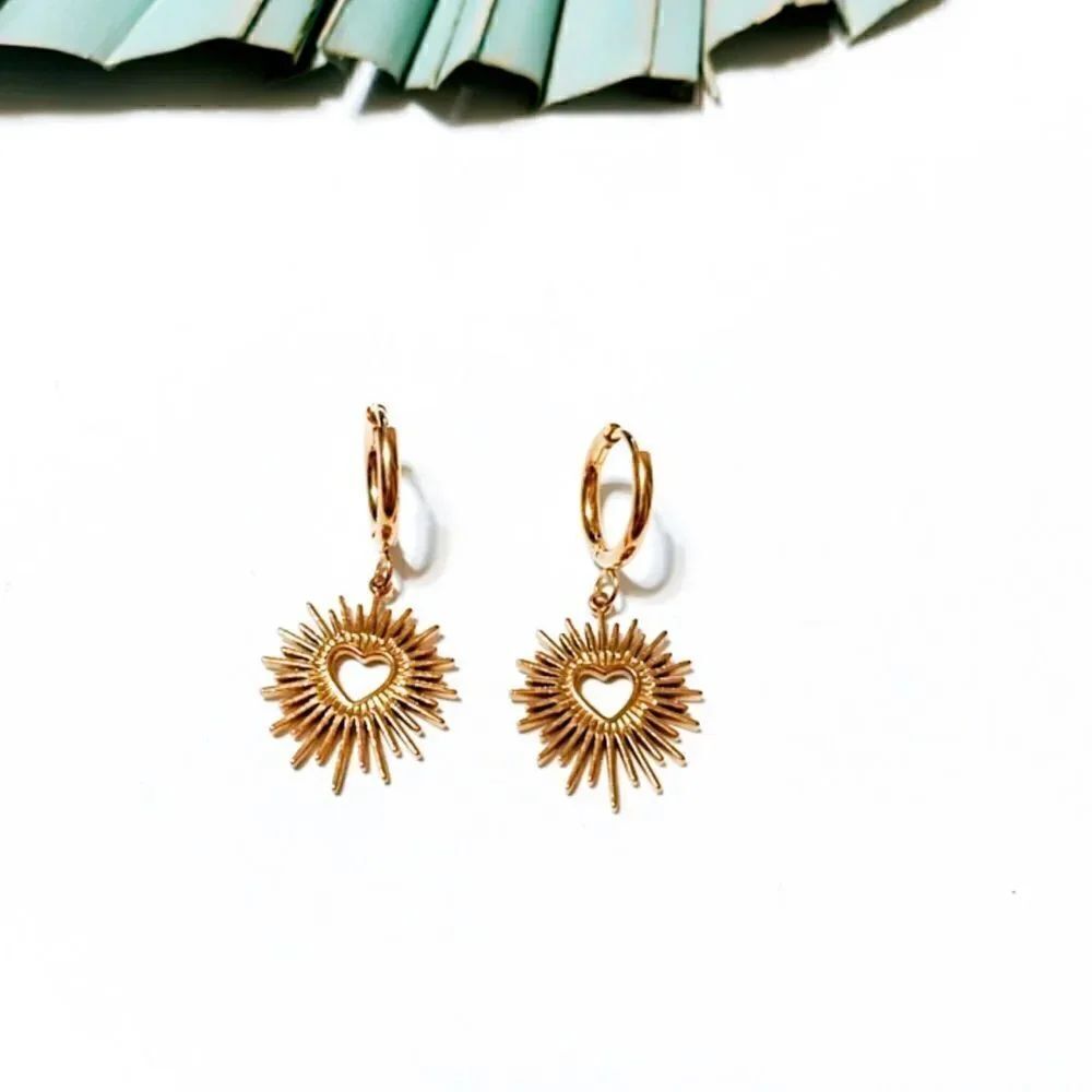 heart hoop earrings #694